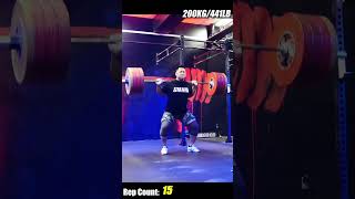 Toshiki Yamamoto  26 reps x 200 kg  Olympic Squad [upl. by Zarihs186]