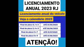 CALENDÁRIO DO LICENCIAMENTO ANUAL 2023 [upl. by Oidale]