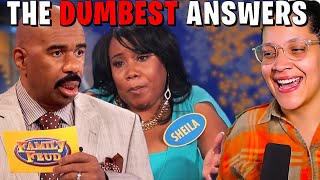 REACTING TO THE DUMBEST FAMILY FEUD ANSWERS  PART 2 [upl. by Kabob946]