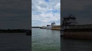 Barges waiting to go through Markland Dam [upl. by Elletsirhc]