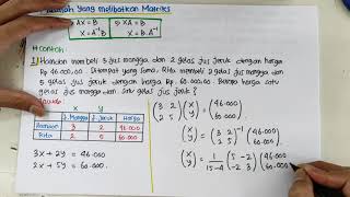 Penyelesaian Masalah yang melibatkan Matriks ordo 2x2 matriks metodeinvers metodedeterminan [upl. by Edwards]