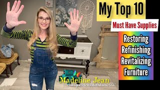 Refinishing Furniture for Beginners  Top 10 Must Have Supplies [upl. by Marigold]