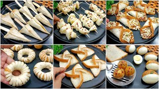 6 Unique Easy Snacks Recipes  Evening Snacks Recipes  Bread Snacks  New Recipe  Potato Snacks [upl. by Hank136]