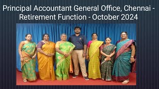 Principal Accountant General Office  Retirement Function  Mrs S Visalakshi SAOOctober 2024 [upl. by Alban251]