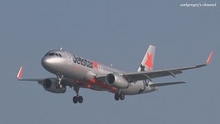 那覇空港 Jetstar Japan JJP Airbus A320200 JA16JJ 着陸 2014330 [upl. by Erihppas]