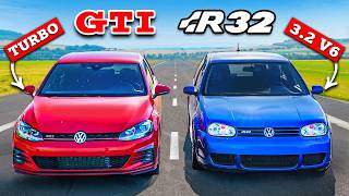 Golf GTI vs R32 DRAG RACE [upl. by Gabriello875]