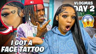 I GOT A FACE TATTOO TO GET MY BROTHERS REACTION I NEVER SEEN HIM THIS MAD🤯💔 VLOGMAS DAY 2 [upl. by Noswad]