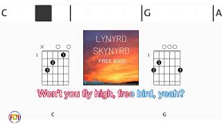 LYNYRD SKYNYRD Free Bird FCN GUITAR CHORDS amp LYRICS [upl. by Imer787]