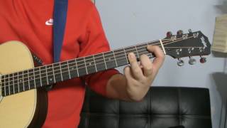 How to play a E Flat Major 7th Chord Guitar Tutorial [upl. by Olympe]