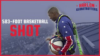 Amazing 583Foot Basketball Shot  Harlem Globetrotters [upl. by Kopple529]