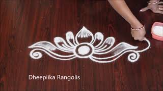 simple border rangolis very easy border kolams kolams sides rangoli wel come kolam muggulu [upl. by Nanyk]