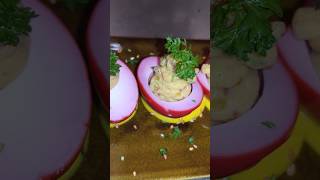 Beetroot Deviled Egg food chef recipe foodie shorts viralvideo shortvideo short [upl. by Amapuna175]