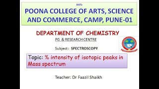 Calculation of isotopic peak intensity in Mass spectrum [upl. by Pember841]