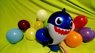 BABY SHARK MYLAR BALLOON POPS [upl. by Bortman]