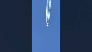 Overfly of Lufthansa A340642 from ORDMUC with amazing Contrail [upl. by Yevrah141]