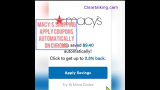 How to apply available coupons automatically for Macys while shopping online using Chrome [upl. by Nohsad]