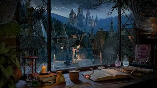 Haunted Village Witch House Ambience– Rain and Distant Thunderstorm Sounds for Study Relaxation [upl. by Else]