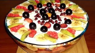 fruit trifle recipe fruit trifle pudding recipe trifle pudding recipe iqra food fusion IFF 2020 [upl. by Atte]