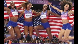 Paris 2024 Olympics  USA Team womens 4 x 400m Relay Final  August 10 2024 [upl. by Anama]