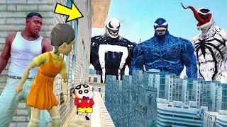 Franklin and Shinchan amp Pinchan play HIDE AND KILL with Squid Game Doll In GTA 5 [upl. by Cr]