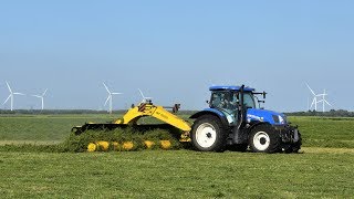 New Holland T6155 amp ROC RT1000 bandhark  Groenvoederdrogerij Timmerman [upl. by Naharba]