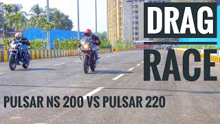 DRAG RACE  Pulsar 220 and Pulsar 200 NS [upl. by Anelleh140]