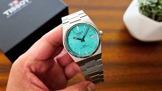 Tissot PRX Powermatic 80  40mm Light Green  Tiffany Blue Unboxing [upl. by Enajyram]