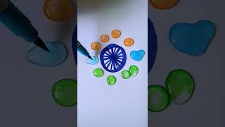 India flag colour mixing 🔴🟡🔵🟣🟢💝⚫⚪ drawing satisfying colo painting anaya colorseasydrawing [upl. by Immaj12]