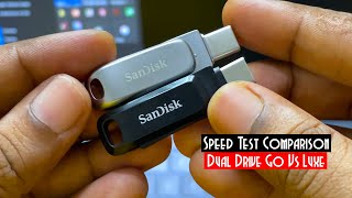 Speed Test  SanDisk Ultra Dual Drive Go Vs SanDisk Ultra Dual Drive Luxe Type C Flash Drive [upl. by Akenet]