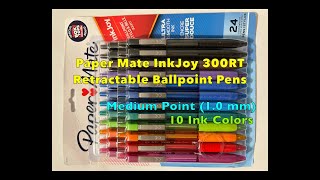 Paper Mate InkJoy 300RT Retractable Ballpoint Pens Medium Point 10 Ink Colors [upl. by Chessy290]