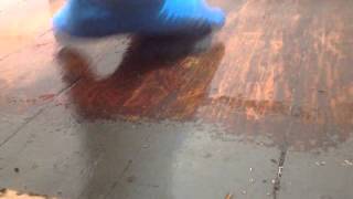 How to refinish wood floors without sanding part 6 [upl. by Pebrook]