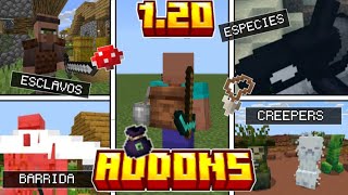 😮Top 10 MEJORES ADDONS MODS para MINECRAFT BEDROCKPE 120 [upl. by Chatav]