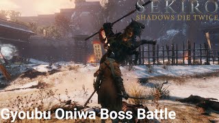 Gyoubu Oniwa boss battle  Sekiro Shadows Die Twice [upl. by Salomo]