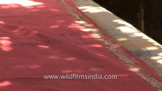 Khadi block printing in process [upl. by Nwahsauq]