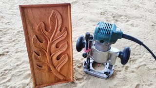 How to CARVE a LEAF🌿 in wood Relief Carving for BEGINNERS [upl. by Goodard]