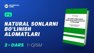 Natural sonlarni bolinish alomatlari 2  dars 1  qism MUsmonov [upl. by Ibmat]