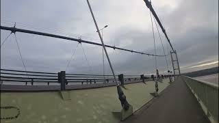 A LONG ROAD CROSSING THE HUMBER SUSPENSION BRIDGE AT HULL [upl. by Forward]