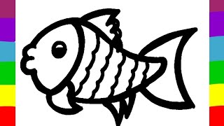 Simple fish drawing Drawing video Draw A simple fish easily [upl. by Marius]