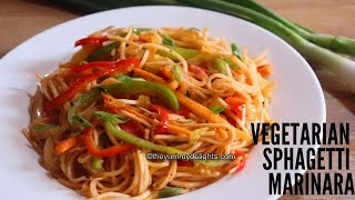 Spaghetti Marinara  Vegetarian Spaghetti with BEST homemade marinara sauce  marinara pasta [upl. by Oiligriv]