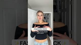 how to keep your off the shoulder shirt in place🖤 shorts fashionhacks stylingtips fashion tips [upl. by Joed]