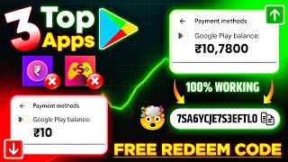 Top 3  Free Redeem Code App 2024  Google Play Redeem Code  Free Redeem Code [upl. by Tiebout]