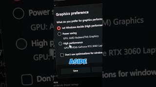 Turn on high performance graphics settings windows 11 [upl. by Atiuqaj235]