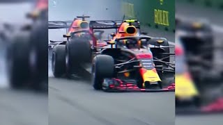 Max Verstappen and Daniel Ricciardo Crash in Baku shorts [upl. by Uchish]