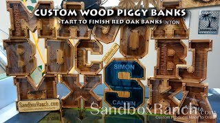 Custom Wood Piggy Banks Start to Finish [upl. by Bocaj108]