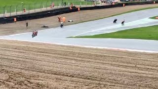 Track Marshal Gets Hit Brands Hatch 2023 Big Accident NG Road Racing Championship [upl. by Akinohs]