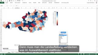 Excel Karte Österreich ExcelKartede  Kartogramm für Länder amp Bezirke und Blasendiagramm [upl. by Eimilb]