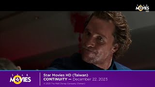 Star Movies HD Taiwan continuity  December 22 2023 [upl. by Shani]