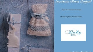 Tutorial bomboniere all uncinetto sacchetto per battesimo 22 [upl. by Lisabeth]