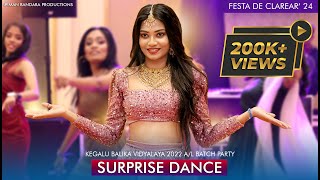 Surprise Dance  Kegalu Balika Vidyalaya 2022 AL Batch Party  FESTA DE CLAREAR 24 💙 [upl. by Naugan325]