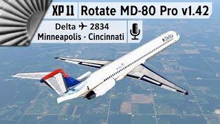 Rotate MD80 Pro v142 Tutorial Flight  KMSP to KCVG XPlane 11 [upl. by Tevlev587]